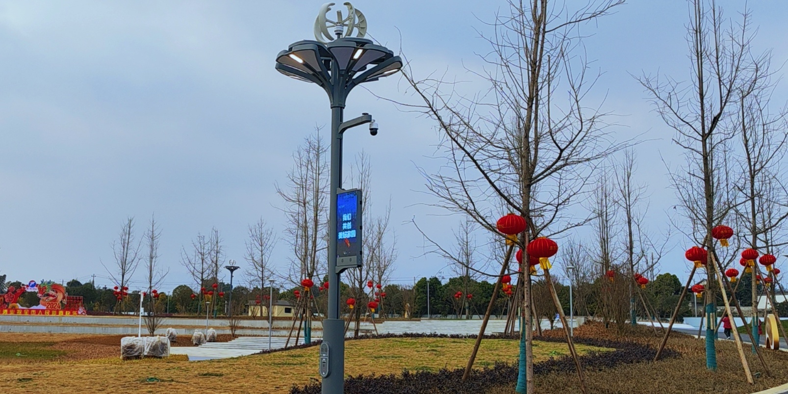 快來圍觀，種在綿竹市城北濕地公園的“智慧樹”亮燈啦